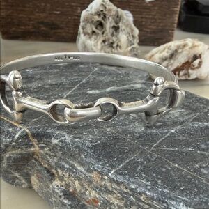 Sterling Silver 925 Snaffle Bit Equestrian bangle bracelet western wear
